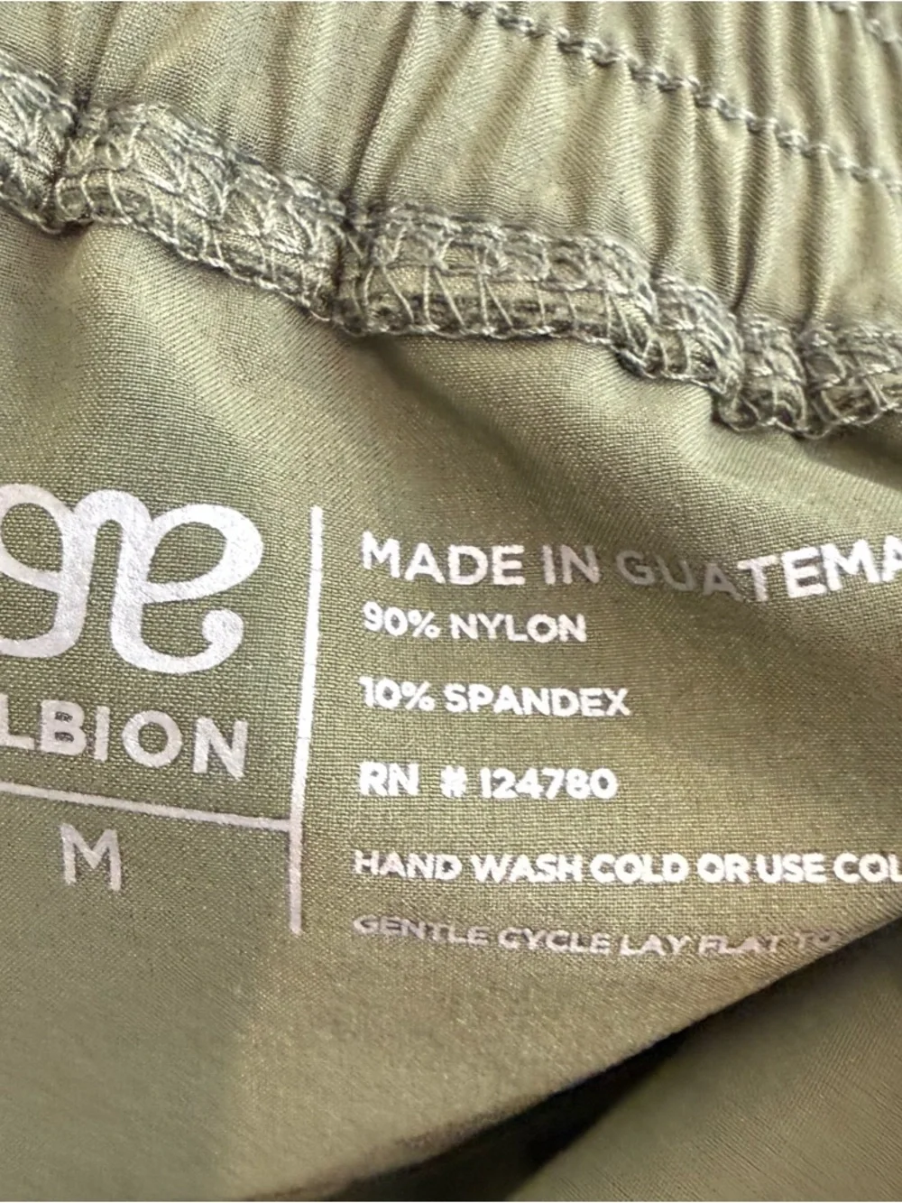 Olive Green Drawstring Joggers by Albion size medium tall - Picture 5 of 5